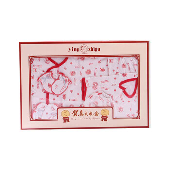 婴之谷 唐心风韵贺喜礼盒（五件套）T9066 红色 3个月