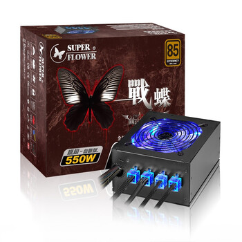 振华（SUPER FLOWER）战蝶550W SF-550K14XP 电源（主动式PFC/支持背板走线/蓝色LED风扇）