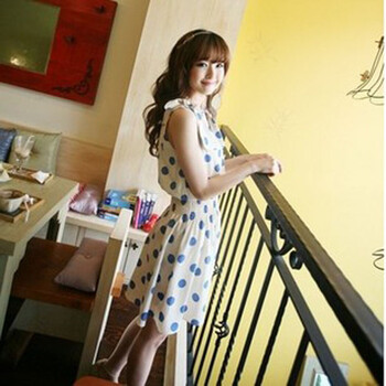 SOOBEST2012夏新款韩版波点淑女荷叶边连衣裙 女装修身气质背心裙 白色 均码