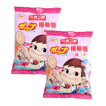 不二家牛奶棒棒糖116g*2袋 草莓牛奶味 芒果牛奶味