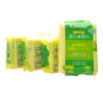 康贝Combi 手口专用婴儿柔湿巾/婴幼儿湿纸巾（25抽*20包 共500抽）