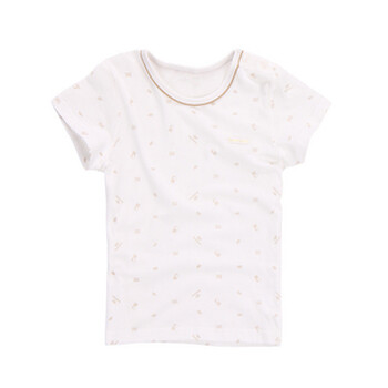 RoyalSonny 皇家宝贝 新品 男女童短袖肩开扣上衣 223120023 浅灰 100