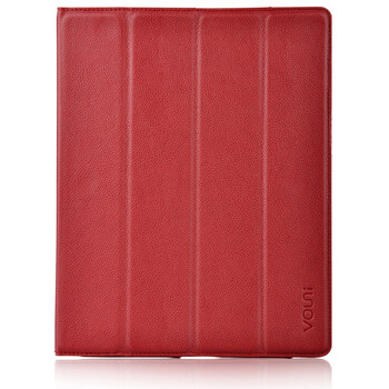 沃尤尼（VOUNI）IPAD智能四折带笔皮套 适用于IPAD2/IPAD3红色