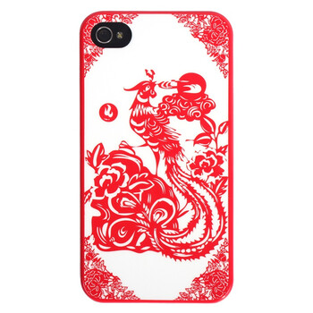 杰美特（JAPOD）吉祥剪纸系列保护壳（凤凰来仪）适用于iphone4/4S