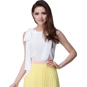 ZIMMUR女装夏季新款新颖精美褶花真丝百搭衬衫Z12XUC054W0 白色 XL