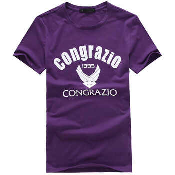 格瑞吉奥congrazio2012夏 男士时尚印花短袖T恤 男 812611001 茄皮紫 L