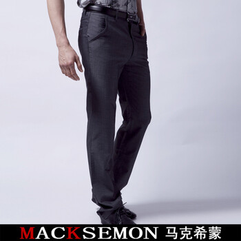MACKSEMON 马克希蒙 2012夏装薄款直筒长裤 男士休闲裤 mk8216 浅灰色 38码/3.1尺