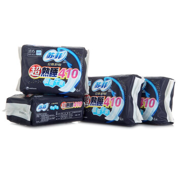 苏菲超熟睡410立体护围瞬吸干爽纤巧夜用 洁翼型 4片(四套装)