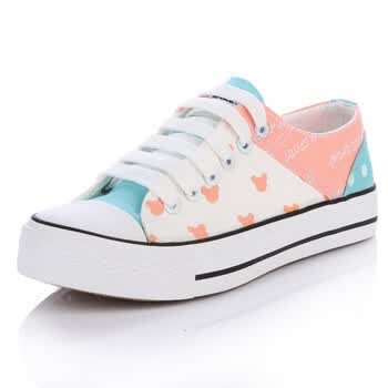 亿尔发2013新款系带帆布鞋女款浅口帆布鞋拼色休