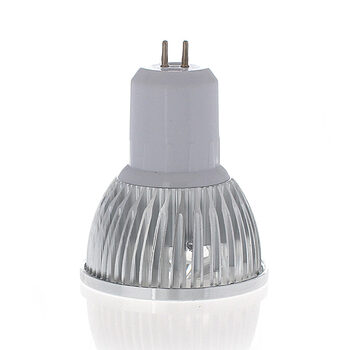 
                                        珍靓 LED光源GU5.3灯杯精工车铝外壳3W插口220V大功率高压MR16射灯 正白                