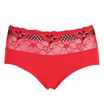 林 蕾丝抗菌天然竹纤维中腰女士<em>平角内裤女</em>性