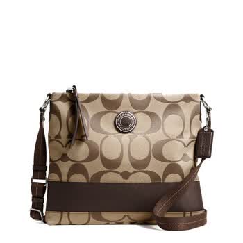 COACH/蔻驰女士帆布斜挎包19220/19450/20430+卡其色【