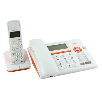 阿尔卡特（ALCATEL）T507 数字无绳电话机/子母机 白橙色