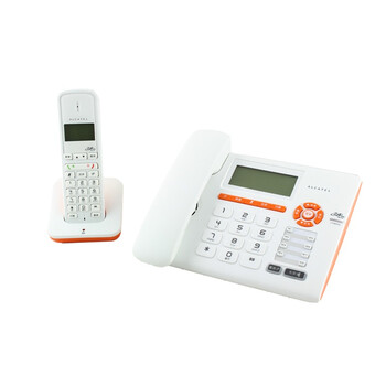 阿尔卡特（ALCATEL）T507 数字无绳电话机/子母机 白橙色