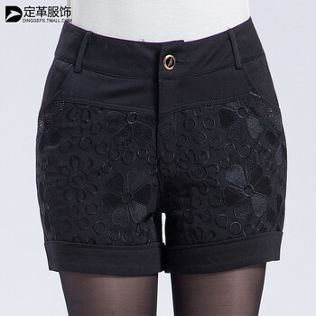 定革2014新款加大<em>码短裤</em>胖mm春款高腰<em>短裤</em>女
