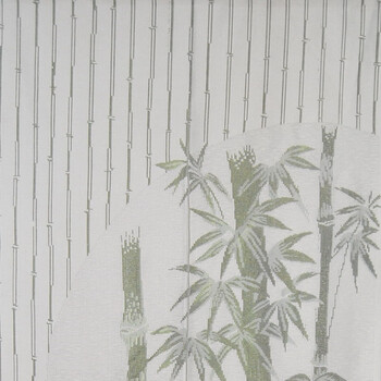 帘帘好运 加长观音开运竹针织印花门帘88X170CM绿色配门帘杆