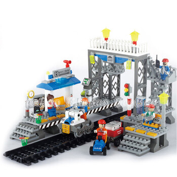 邦宝玩具拼插玩具 小颗粒积木益智教玩具火车