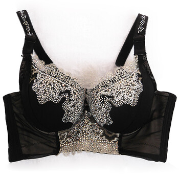 黑色公主镶钻<em>加宽文胸</em> <em>聚拢</em>调整型小胸女内衣