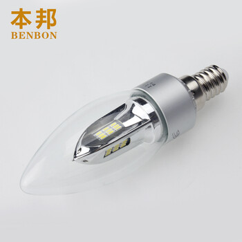 本邦(BENBON) E14小螺口led灯泡蜡烛型吊灯专用3W 神舟烛泡 白光