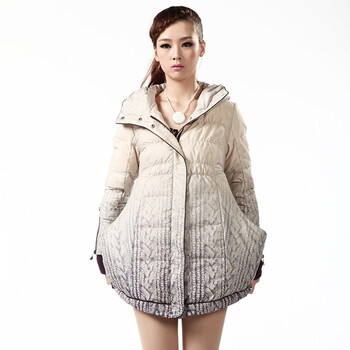 货到付款】波司登羽绒服女款休闲连帽中长款BRD1