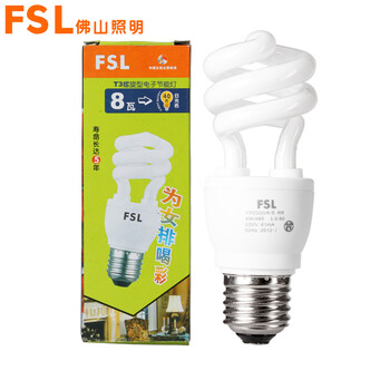 佛山照明 fsl 节能灯管 灯具 T3半螺旋型  8瓦  1支装