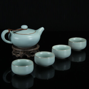 
                                                            申道正品台湾汝窑茶具套装整套功夫茶具陶瓷汝瓷茶具套装/禅心5头 禅心5头天青色                
