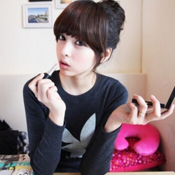 斜刘海带鬓角修脸必备<em>头发帘</em>