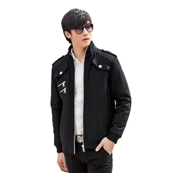 益帛 <em>毛尼</em>夹克<em>2014</em>春装<em>新款</em>男装修身<em>短款</em>加厚