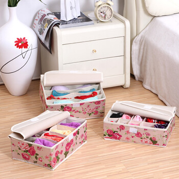 喜利多Siligo加高可水洗<em>皮革</em>有盖内衣收纳盒三