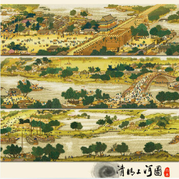 
                                                                                蒙娜丽莎十字绣精准印花套件装新款清明上河图客厅大幅画风景中国风棉线古绢布客厅卧室经典 3米古娟布精准印花                