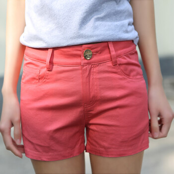 夏季女装新款韩版女装糖果色 <em>短裤女 西瓜红</em> S