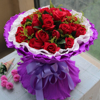 29朵红玫瑰鲜花 爱情鲜花 七夕情人节鲜花预订