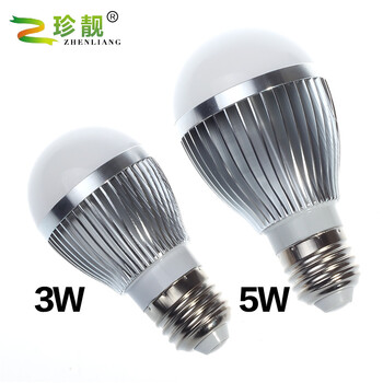 
                                        珍靓 LED 3W球泡灯泡螺旋E27钛色  暖白 5W球泡灯高亮5730贴片耐用节能                