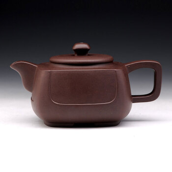 江苏宜兴紫砂 范志君 天地方圆(原矿枣红泥)小