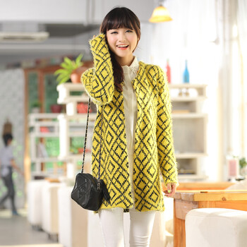 佰利包 大码条纹日系针织衫<em>中长款毛衣开衫</em>外