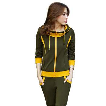 2014春季新款女士户外运动休闲套装 女装连帽