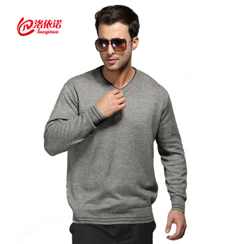 洛依诺冬季新品<em>男士</em>羊绒衫男装<em>毛衣</em>男式<em>圆领</em>加