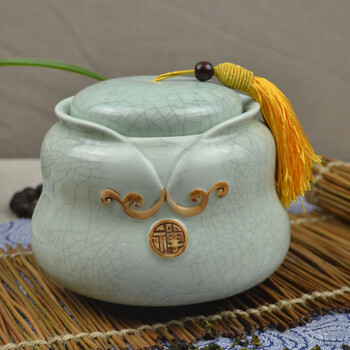 水<em>善品</em> 哥窑茶叶罐功夫茶具茶道配件礼品装 复