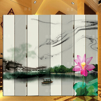 私人定制折叠屏风双面时尚屏风防水隔断墙木质框 客厅 折叠玄关门 九扇加板 高1.8米