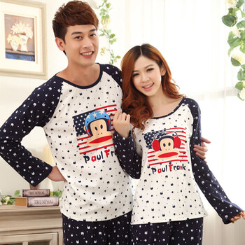 伦新款大嘴猴针织棉情侣家居服套装<em>睡衣XS</em>20