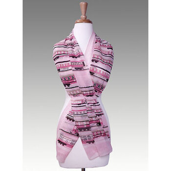 海外直送 Chanel 香奈儿 怀旧图案粉色丝巾-80