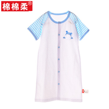 2014新款棉棉柔<em>婴儿</em>内衣纯棉短袖<em>宝宝睡袍</em>长