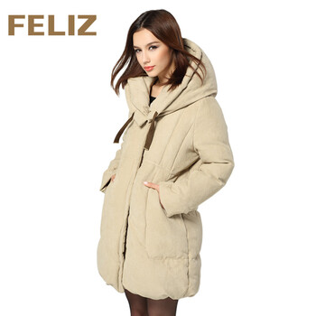 FELIZ法丽2013新款羽绒服女款中长款韩版军工装羽