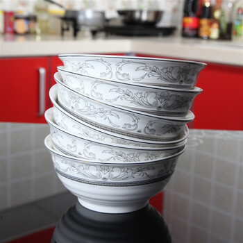 雅诚德米饭碗 陶瓷碗套装(5.75英寸)维亚之东欧式杰欧碗(6只装) C880