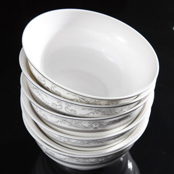 雅诚德米饭碗 陶瓷碗套装(5.75英寸)维亚之东欧式杰欧碗(6只装) C880
