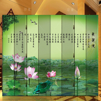 私人定制折叠屏风双面时尚屏风防水隔断墙木质框 客厅 折叠玄关门 九扇加板 高1.8米