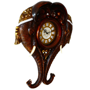 
                                        丽盛吉象大象挂钟欧式静音复古壁挂钟创意客厅石英钟卧室时钟挂表时尚钟表 大尺寸                