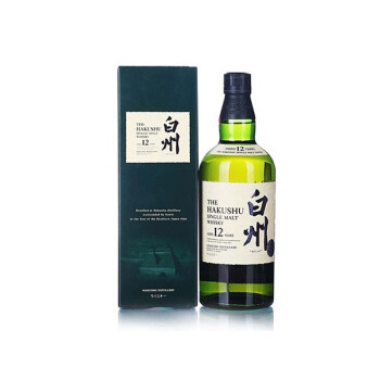 日本进口三得利白州12年单一麦芽威士忌750ml 日本洋酒 瓶