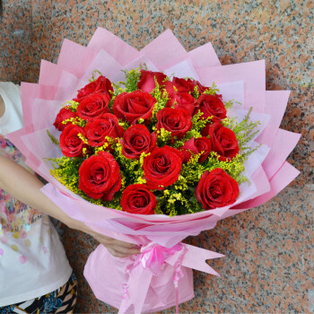 鲜花速递 生日 19支红玫瑰花 鲜花快递 全国送花 生日鲜花 玫瑰礼盒