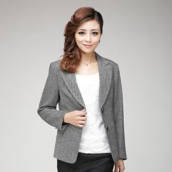 娜茵美2013秋装女装新品毛呢修身外套女小西装女